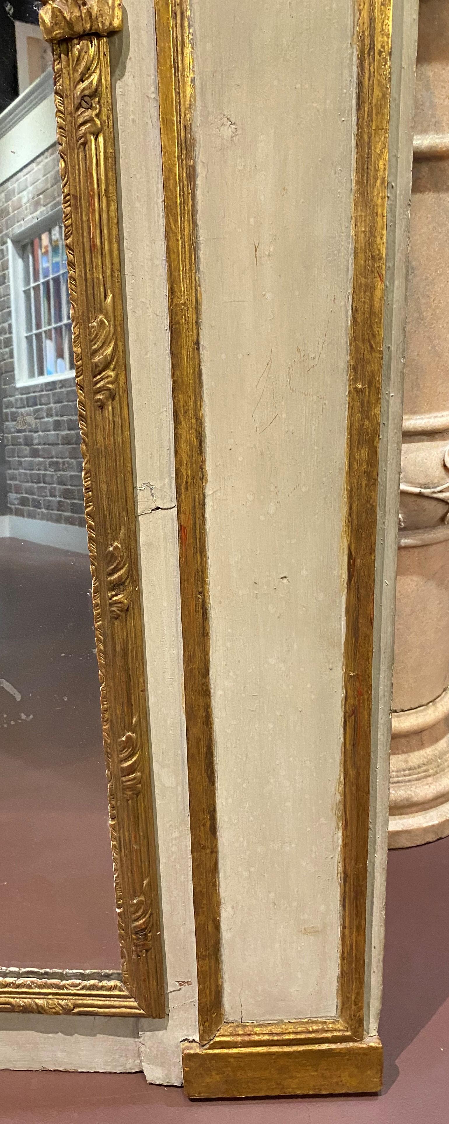 Large French Trumeau Overmantle Mirror with Genre Scene For Sale 2