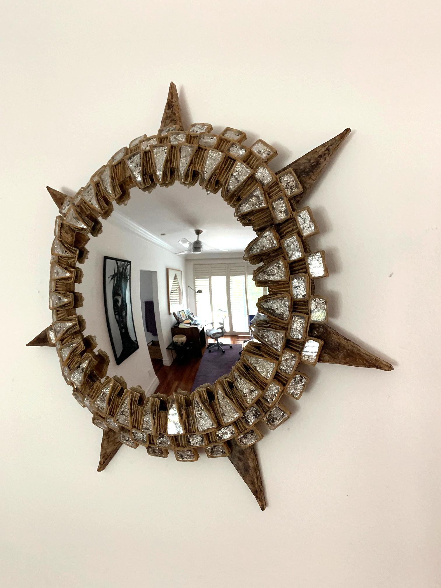 Large French Tudor Wall Mirror by Line Vautrin In Good Condition For Sale In Atlanta, GA