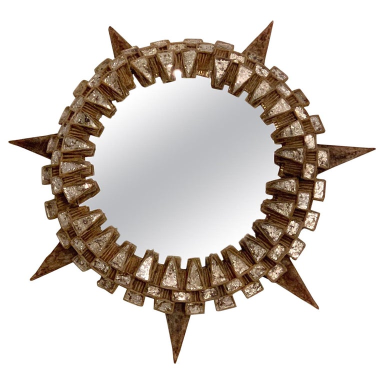 Large French Tudor Wall Mirror by Line Vautrin For Sale at 1stDibs