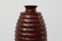 Large French turned wood vase in Art Deco style, ca. 1925