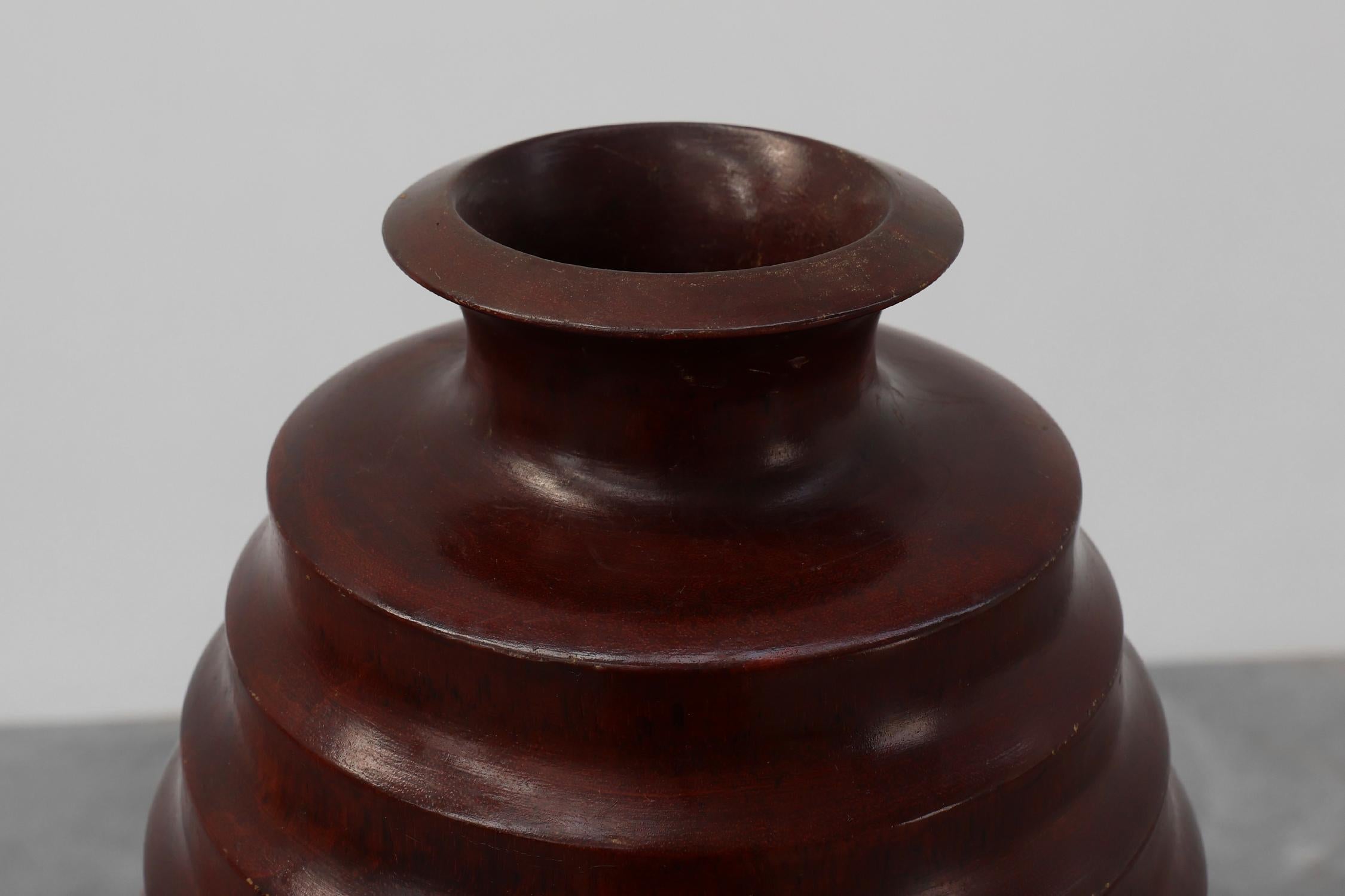Art déco Grand vase en bois tourné de style Art Déco, vers 1925 en vente