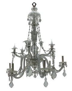 Large French Twelve Arm Baccarat Chandelier
