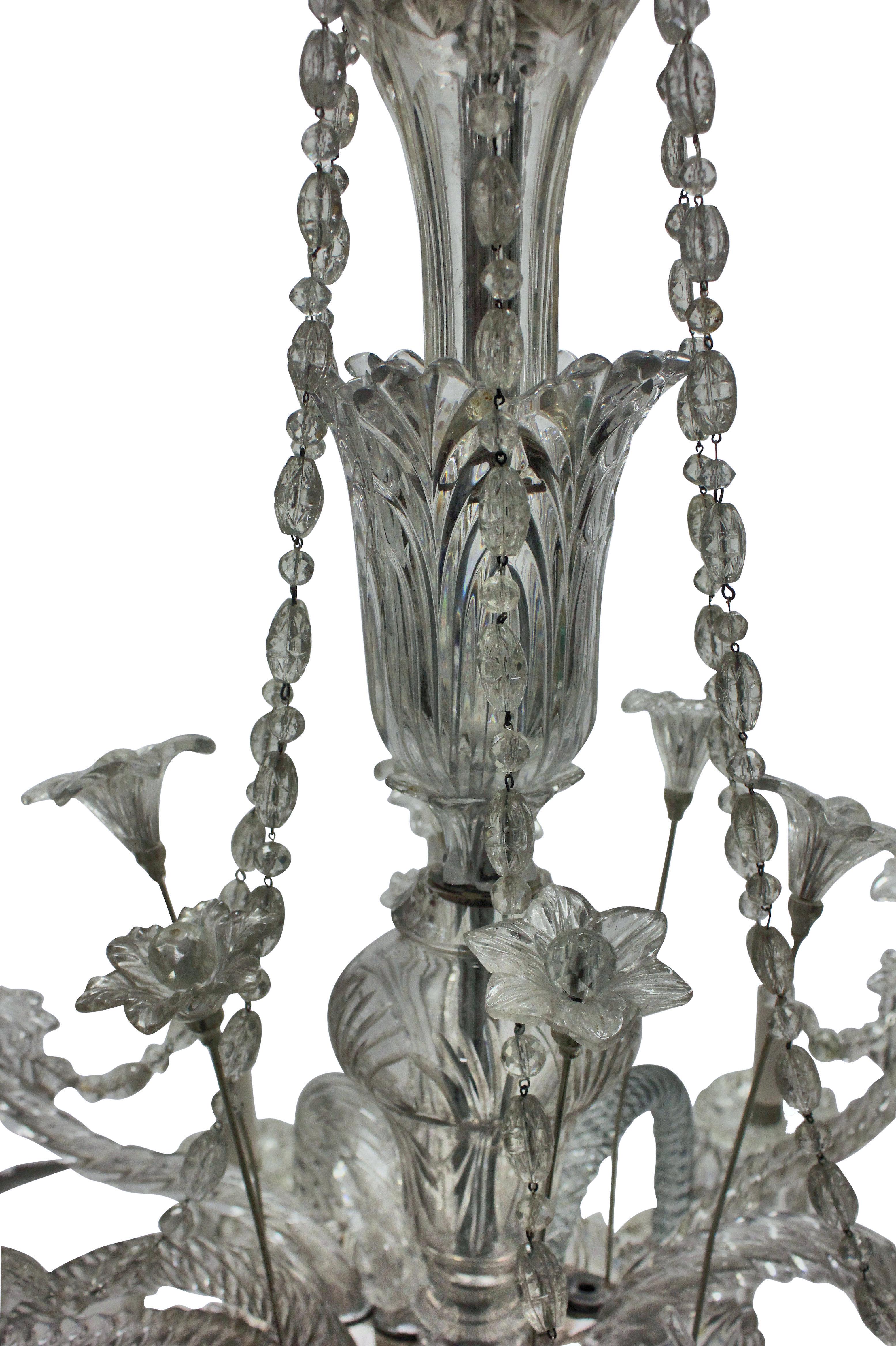 Large French Twelve Arm Baccarat Chandelier For Sale 3
