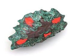 Large French Vallauris Majolica Ceramic Leaf Platter or Centerpiece Bowl, 1950s