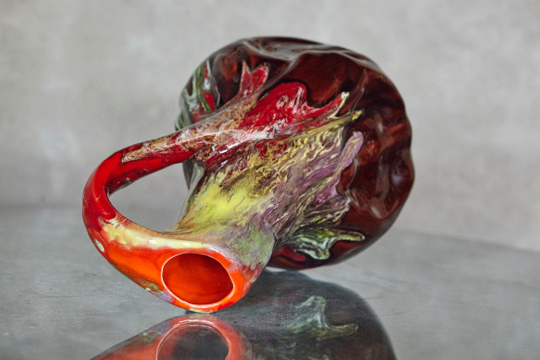 Grande brocca francese in ceramica con smalto lavico in stile Vallauris, anni '50 in vendita 3