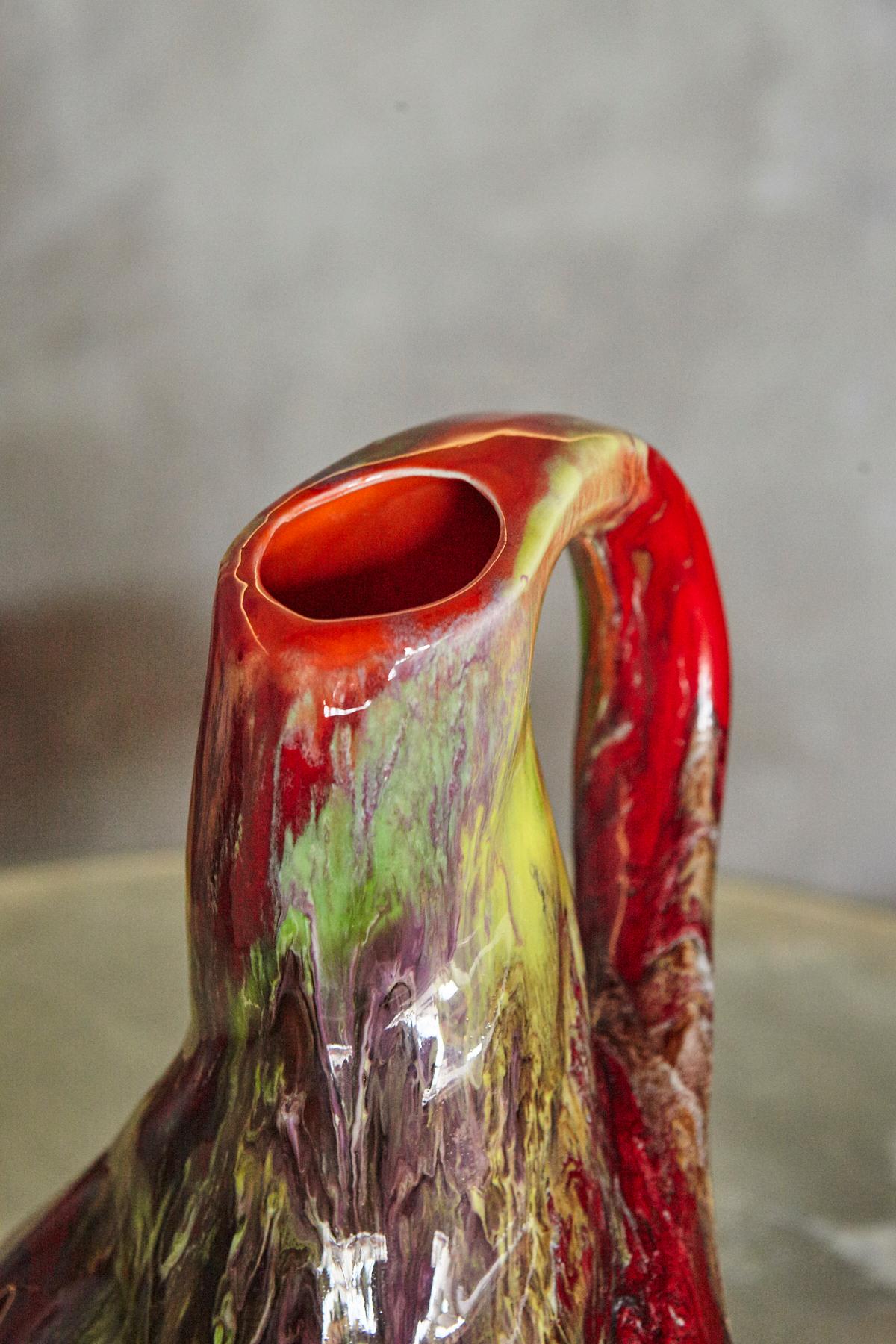 Grande brocca francese in ceramica con smalto lavico in stile Vallauris, anni '50 in vendita 4