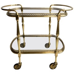 brass drink trolley Large French Vintage Brass Drinks Trolley Bar Cart