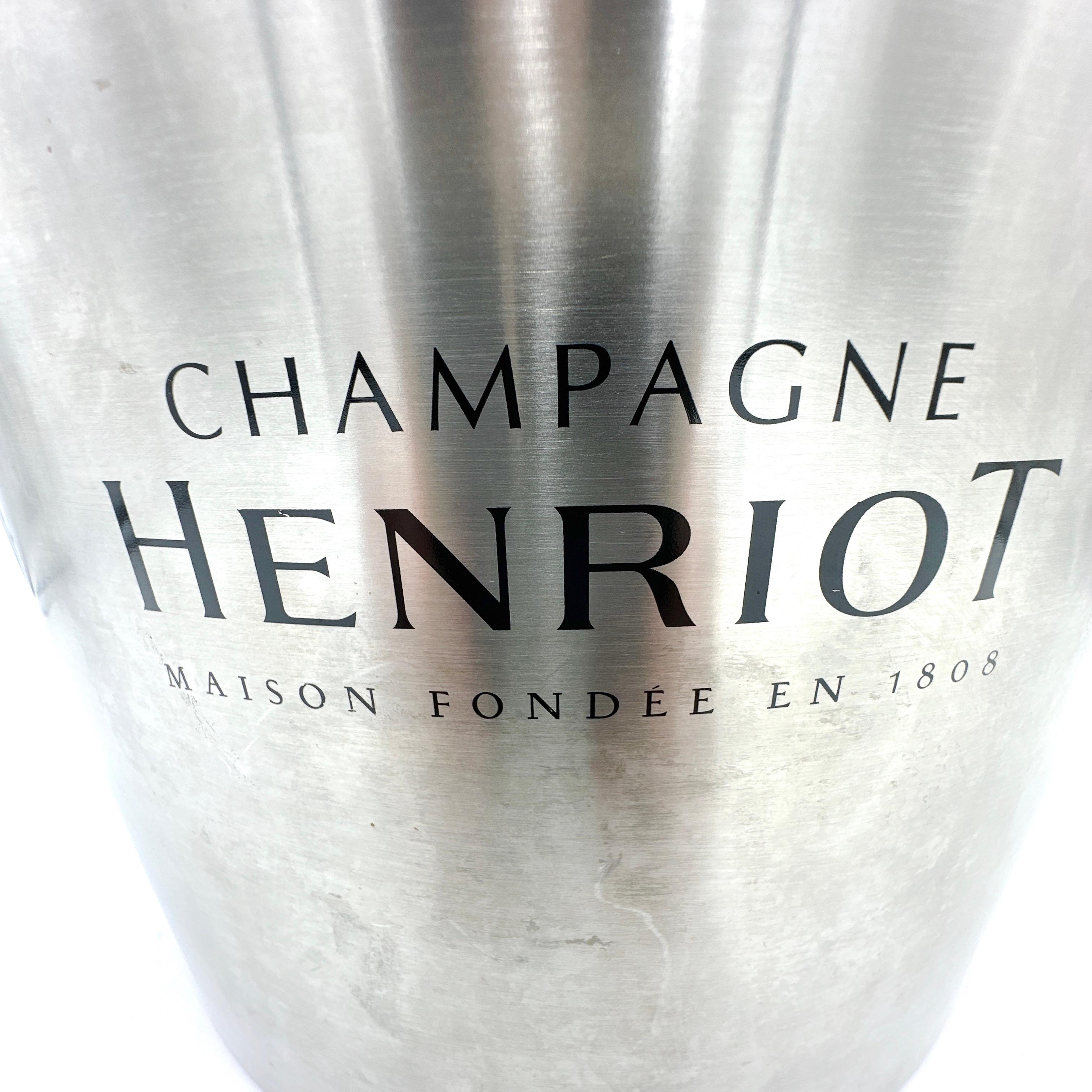 Large French Vintage Champagne Henriot Multi Bottle Metal Champagne Bucket 2