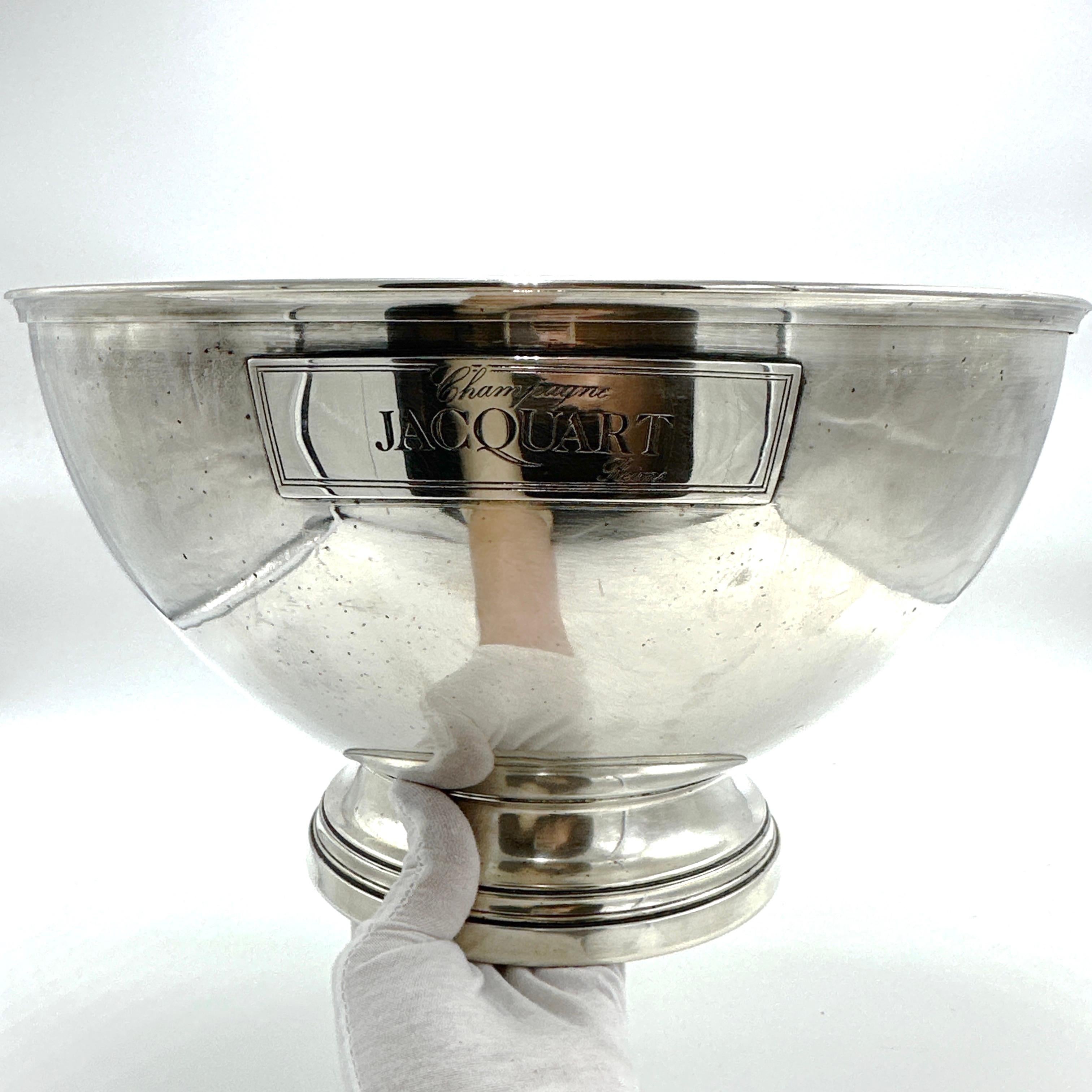 Mid-20th Century Large French Vintage JACQUART Reims Silver Plated Champagne Bucket