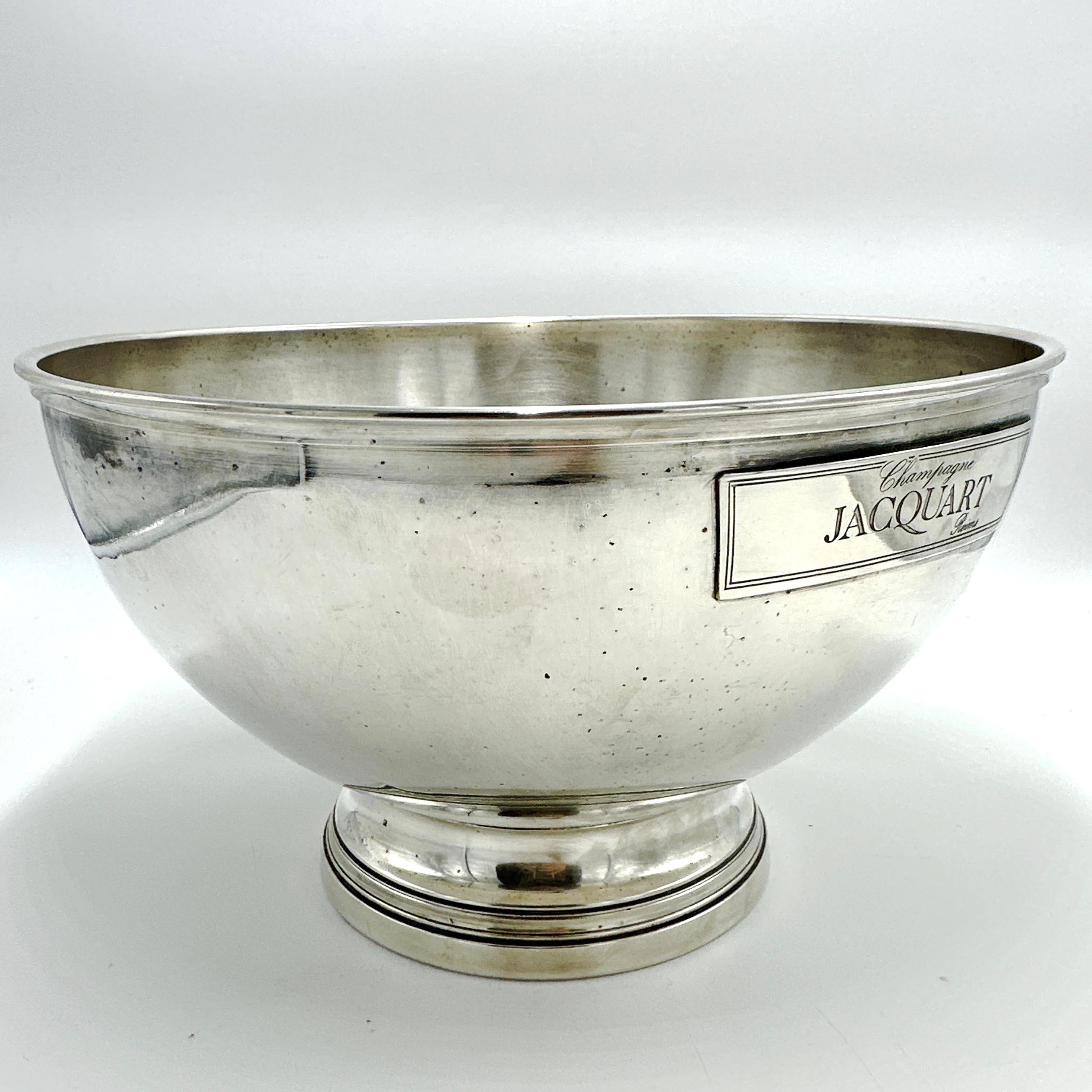 Large French Vintage JACQUART Reims Silver Plated Champagne Bucket 1