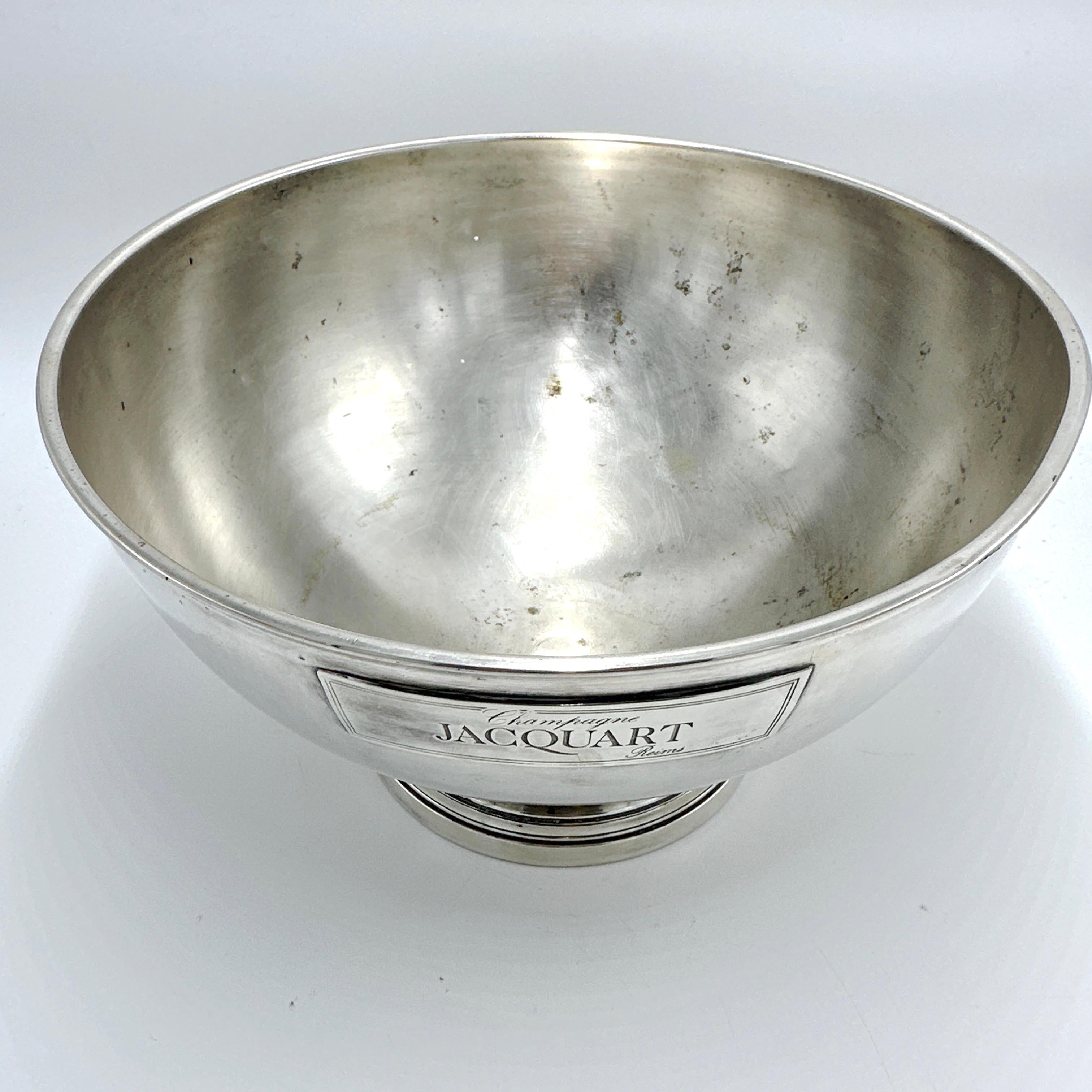 Large French Vintage JACQUART Reims Silver Plated Champagne Bucket 4