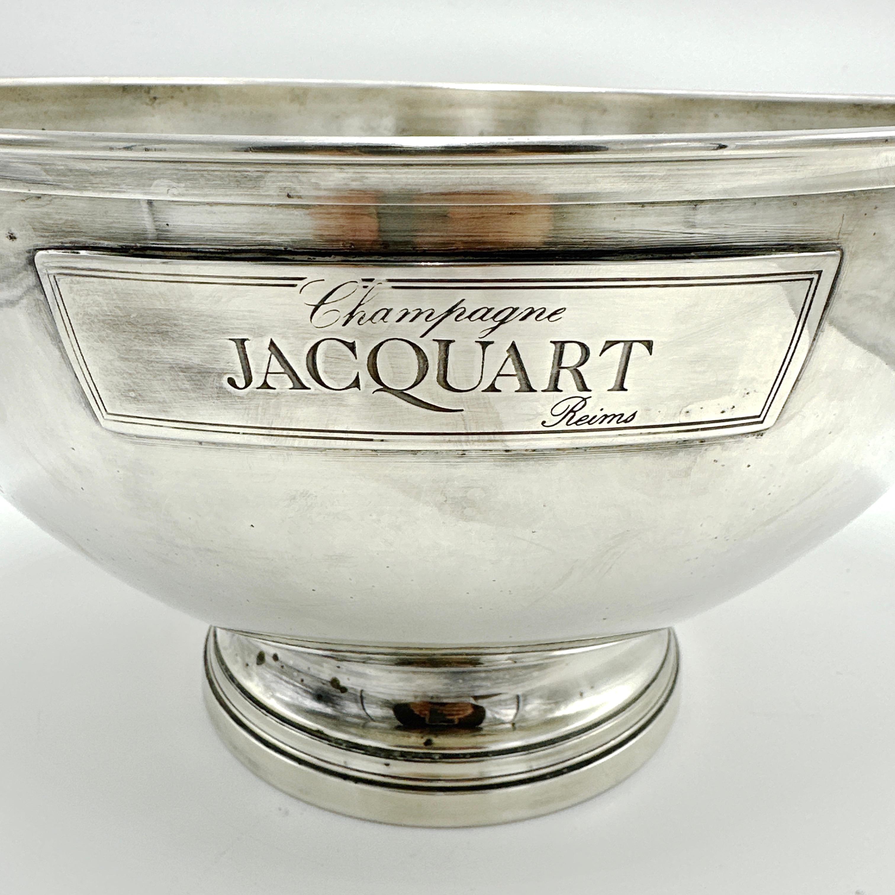Large French Vintage JACQUART Reims Silver Plated Champagne Bucket 5