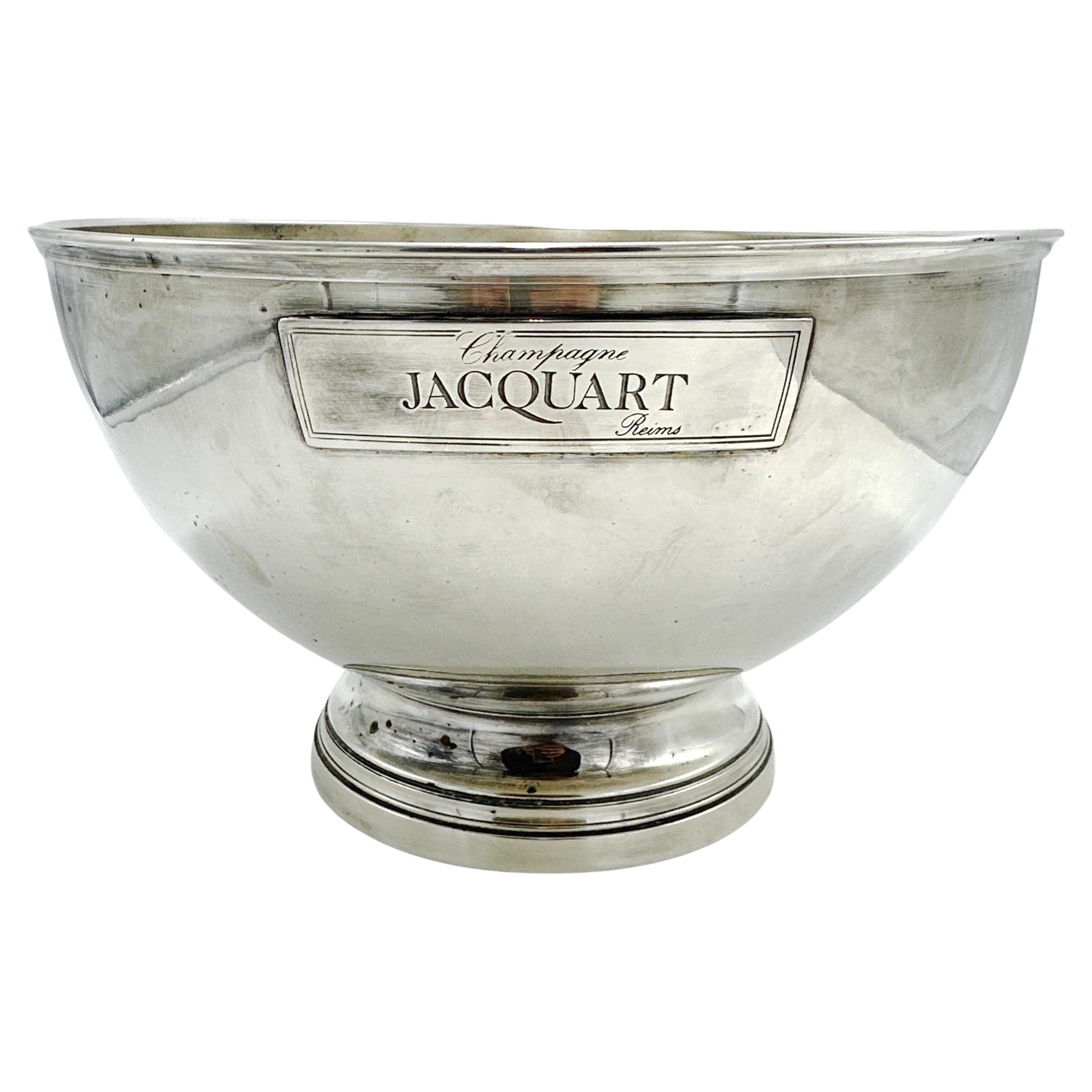 Large French Vintage JACQUART Reims Silver Plated Champagne Bucket