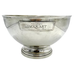 Large French Vintage JACQUART Reims Silver Plated Champagne Bucket