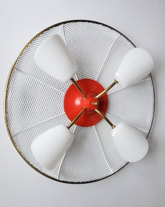 Large French Vintage Wall Ceiling Light Flush Mount, 1950s