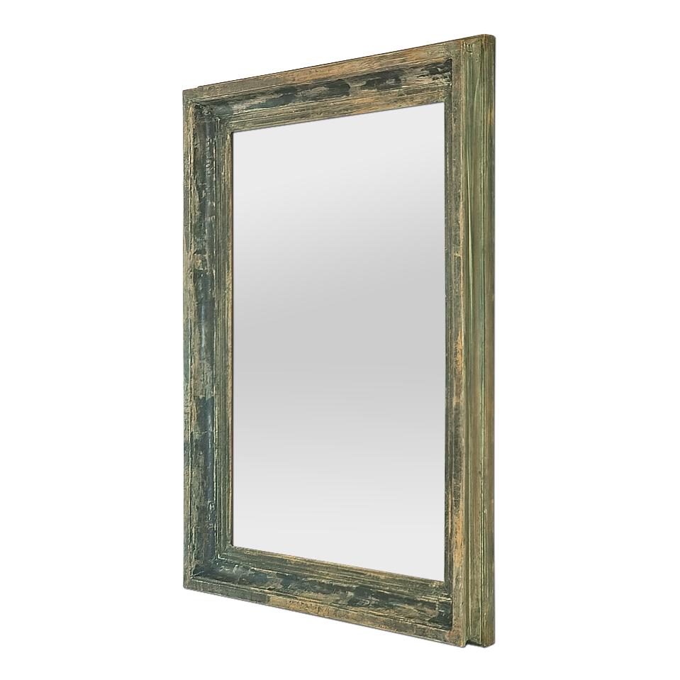 Large antique French Barbizon style wall mirror, circa 1880, revisited by 