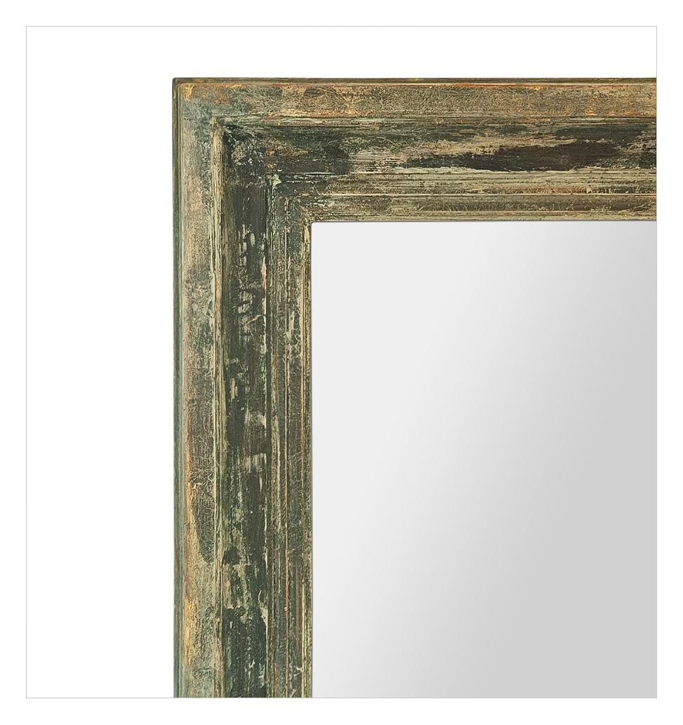 Large French Wall Mirror, Green-Grey Patina, Barbizon Style, circa 1880 In Good Condition For Sale In Paris, FR