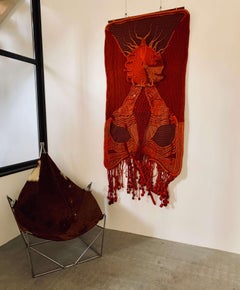 Massive French Artist Wall Tapestry, signed and dated 1983