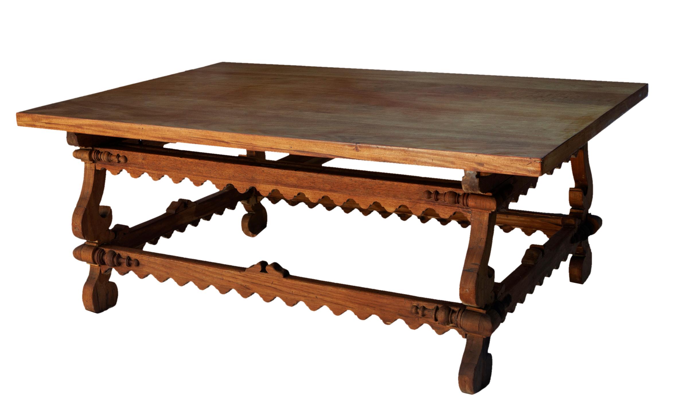 Baroque Large French Walnut & Pine Centre/Dining Table For Sale