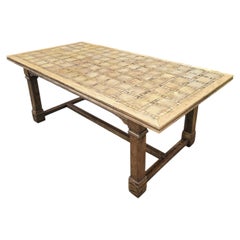Large French Walnut Refrectory Farmhouse Kitchen Dining Table