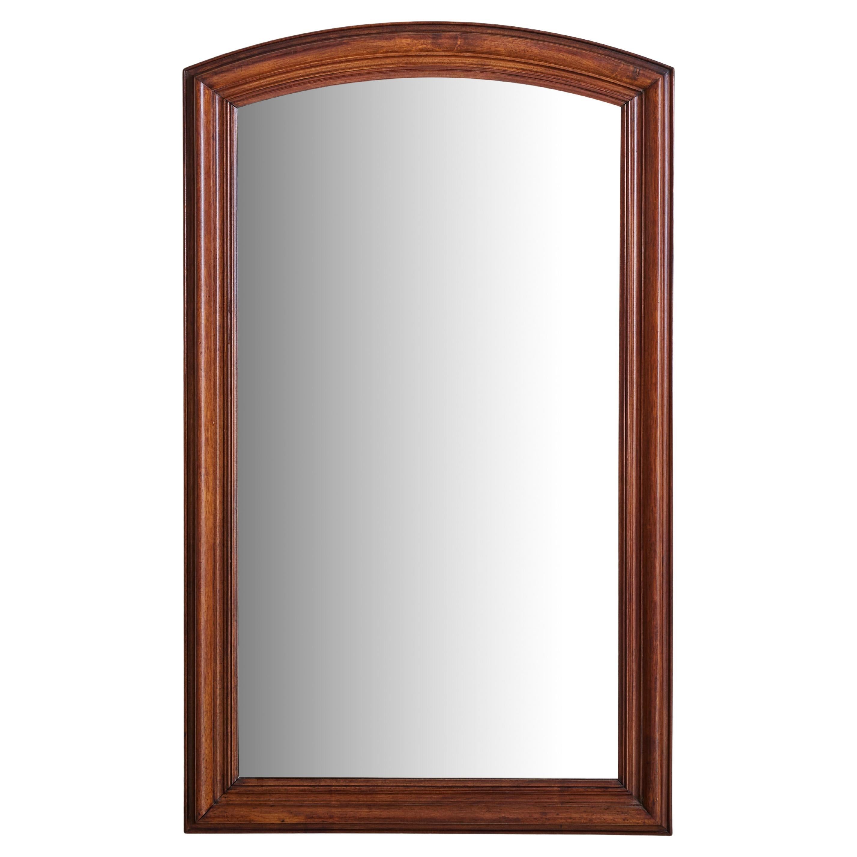 Large French Walnut Wall Mirror, Early 20th Century For Sale