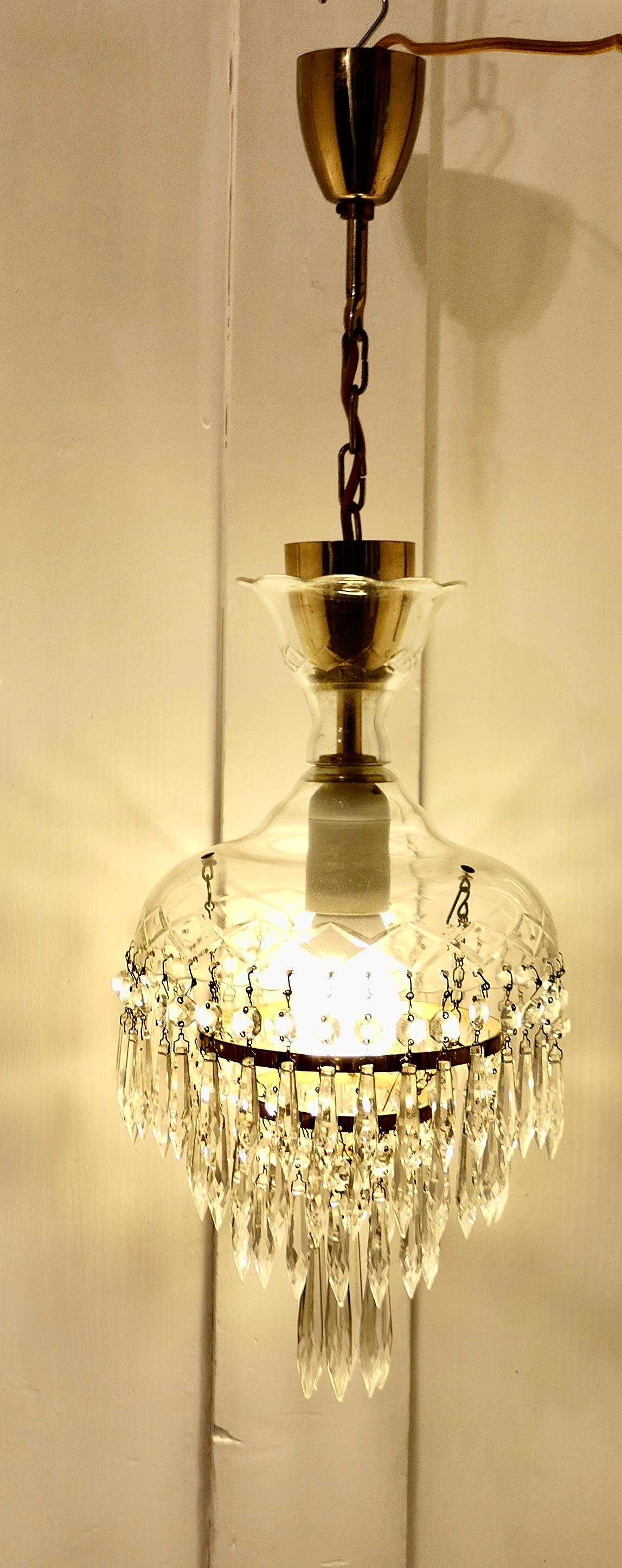 Art Deco Large French Waterfall Crystal Chandelier    For Sale