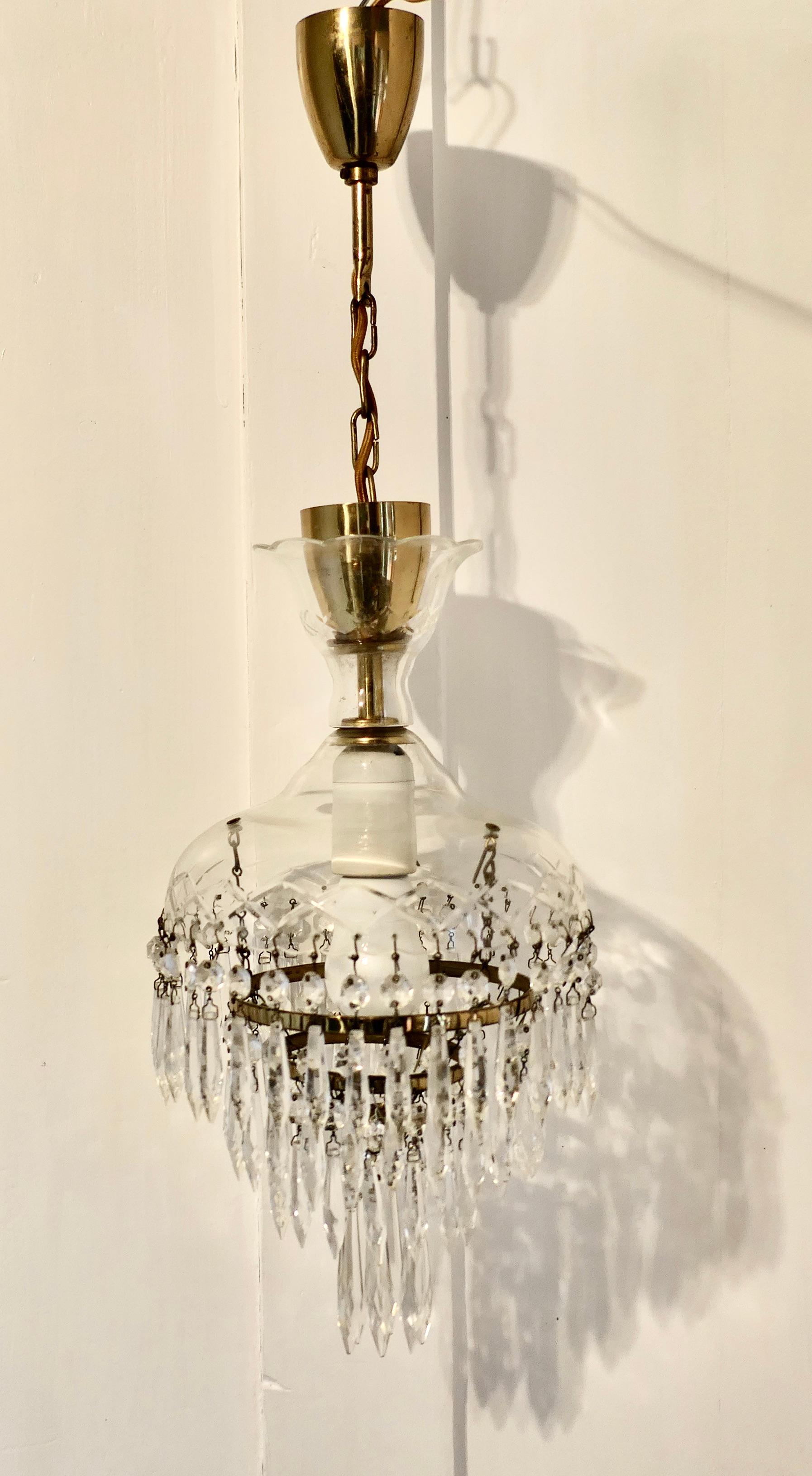 20th Century Large French Waterfall Crystal Chandelier    For Sale