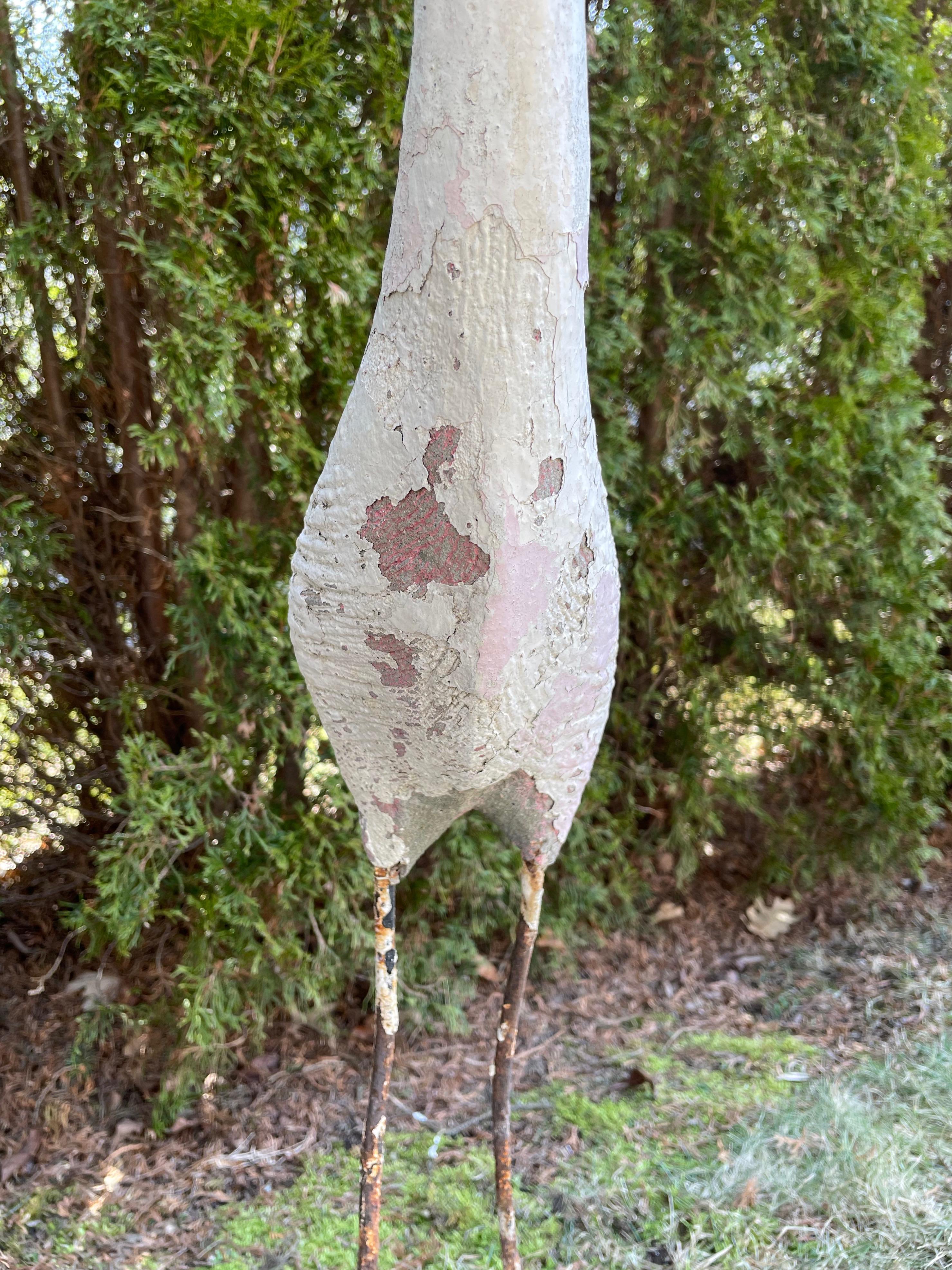 Large French White Flamingo Statue For Sale 4