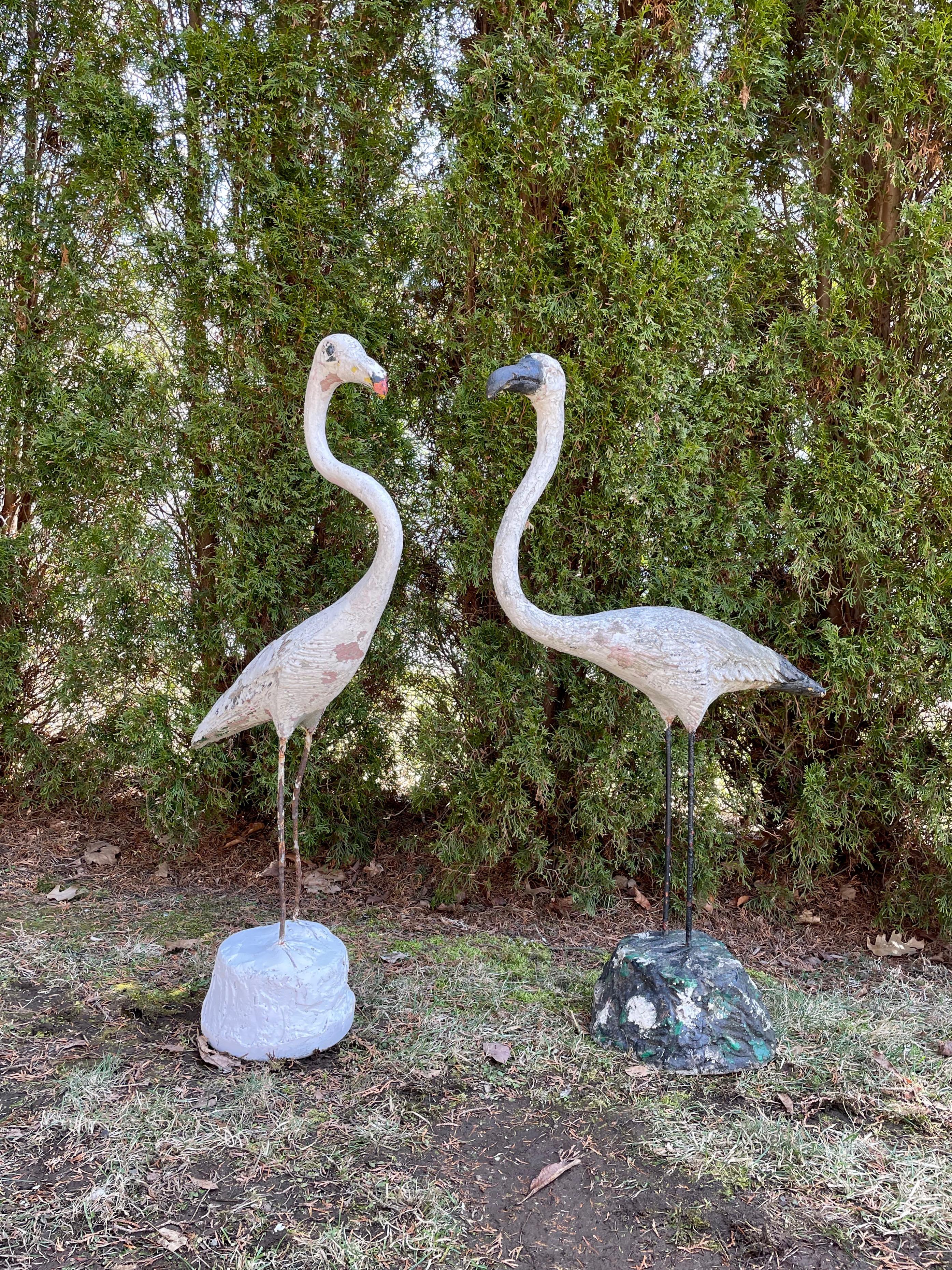 Large French White Flamingo Statue For Sale 9