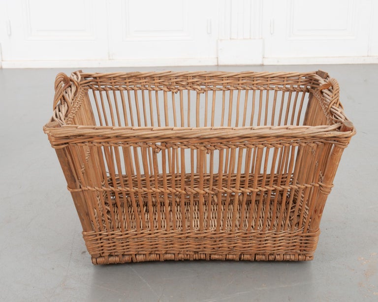 Large French Wicker Basket For Sale at 1stDibs