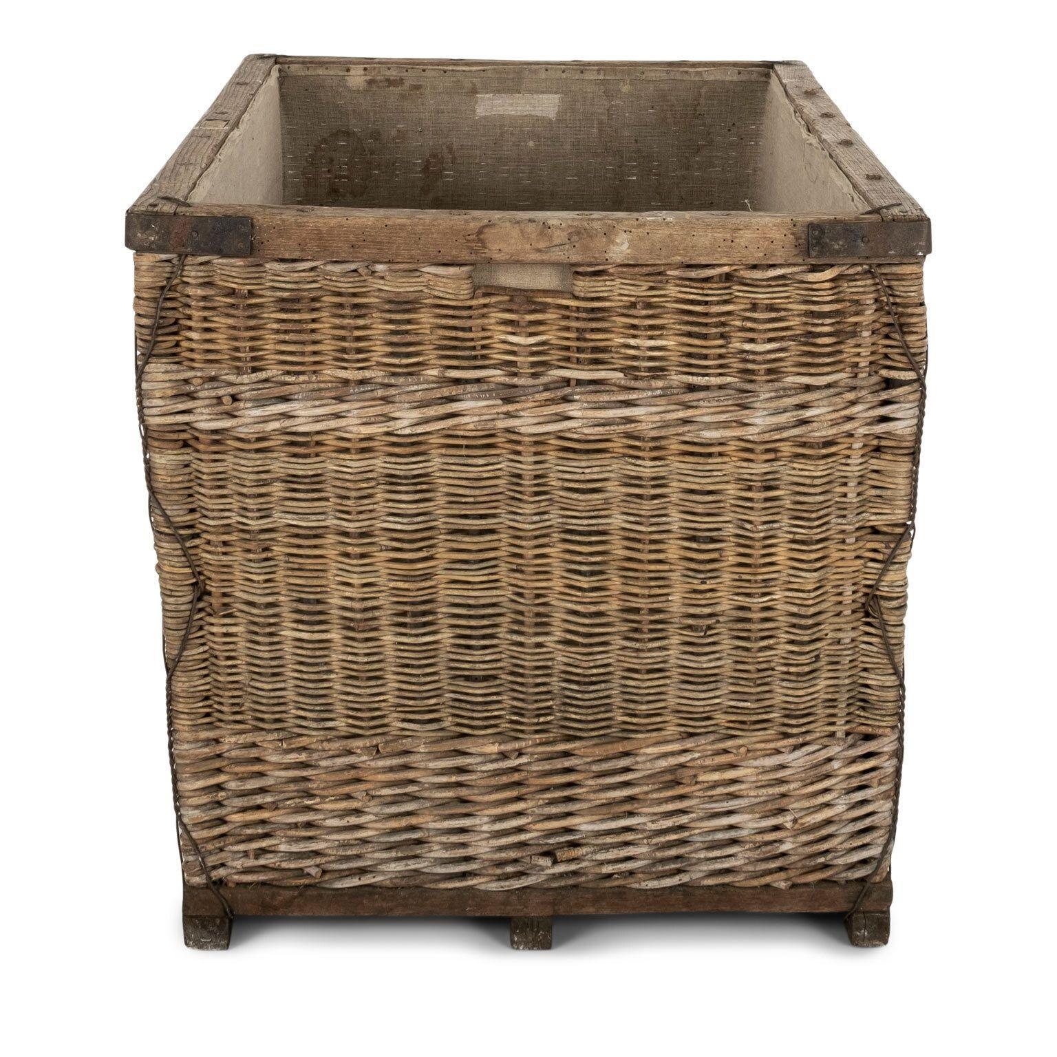 French Provincial Large French Wicker Basket