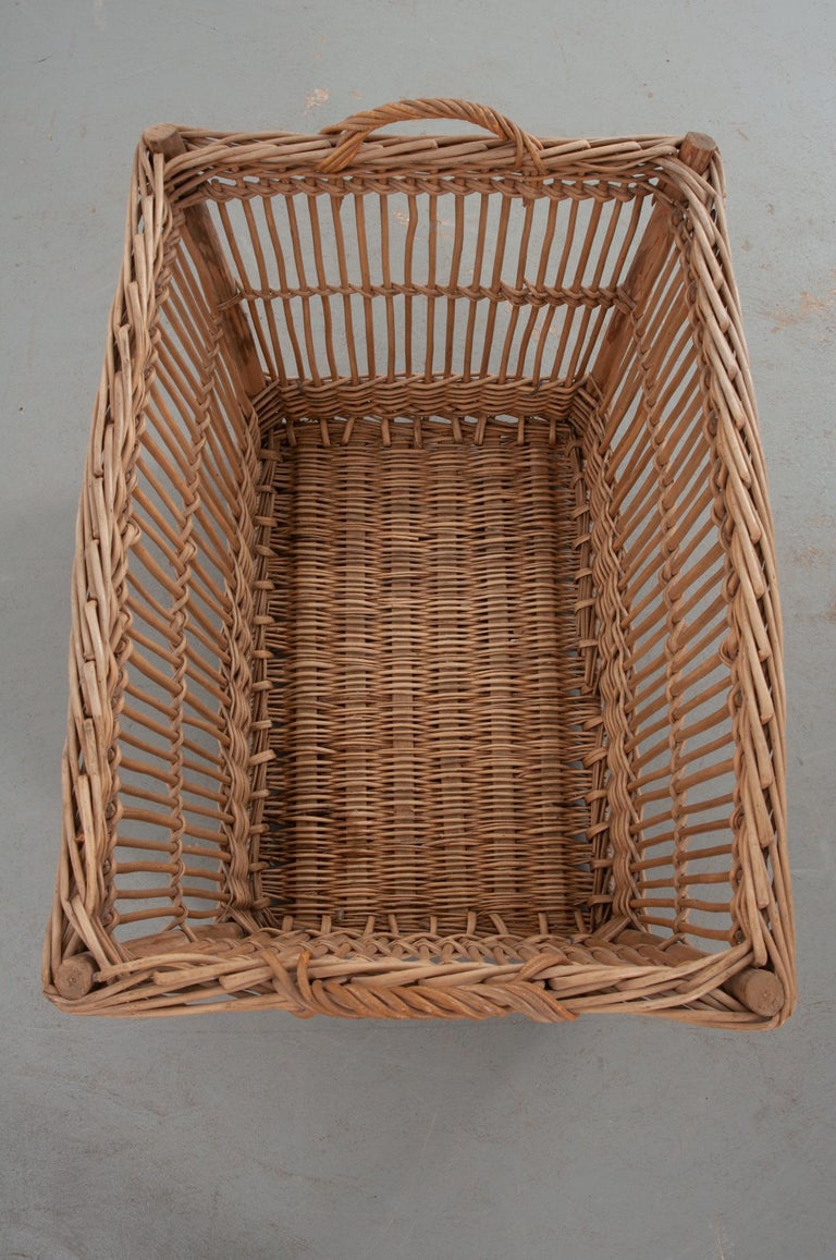 Large French Wicker Basket For Sale at 1stDibs