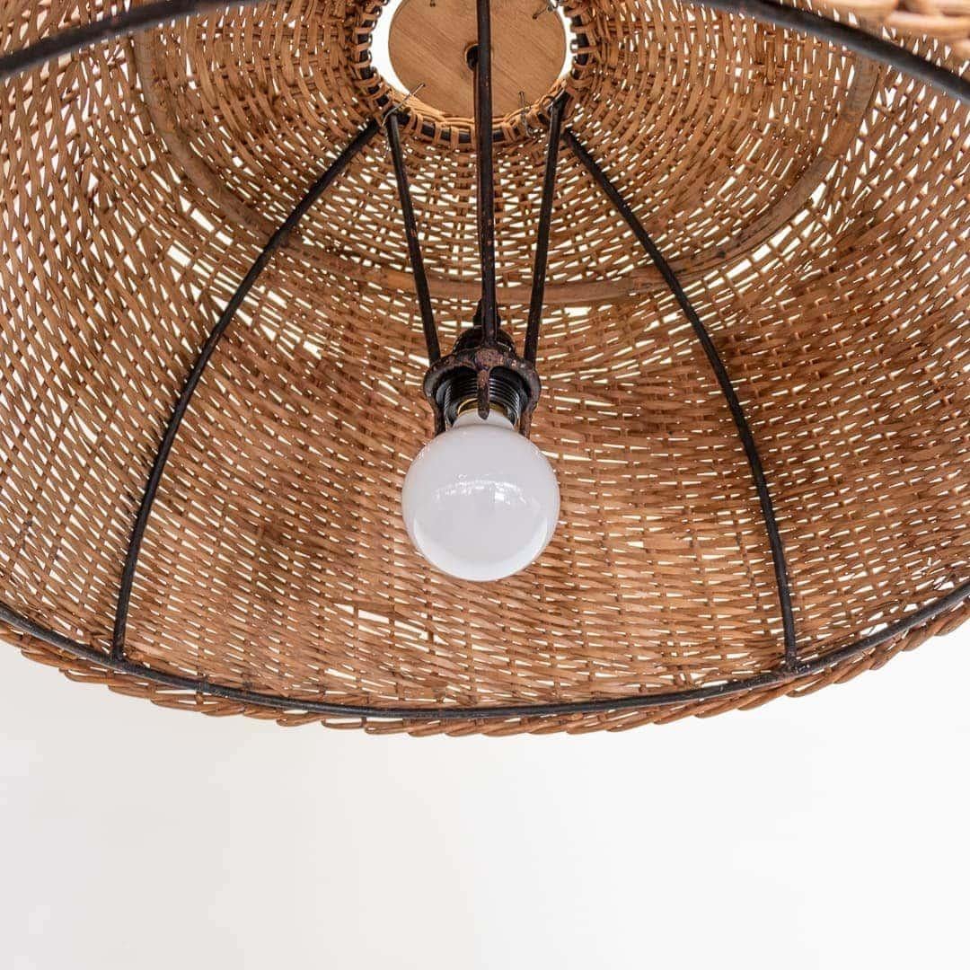 Large French Wicker Dome Light 2