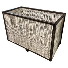 Large French Wicker Laundry Cart