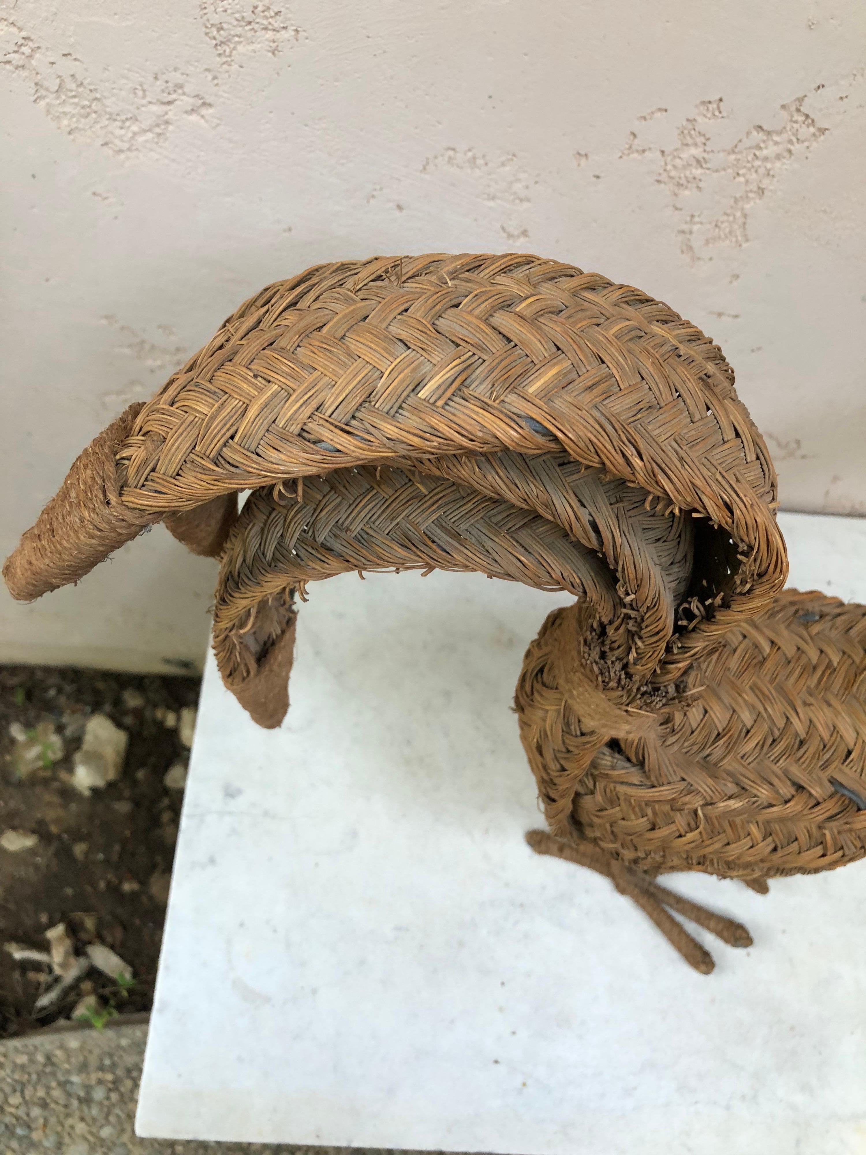 Large French Wicker Rooster, Circa 1950 For Sale 4