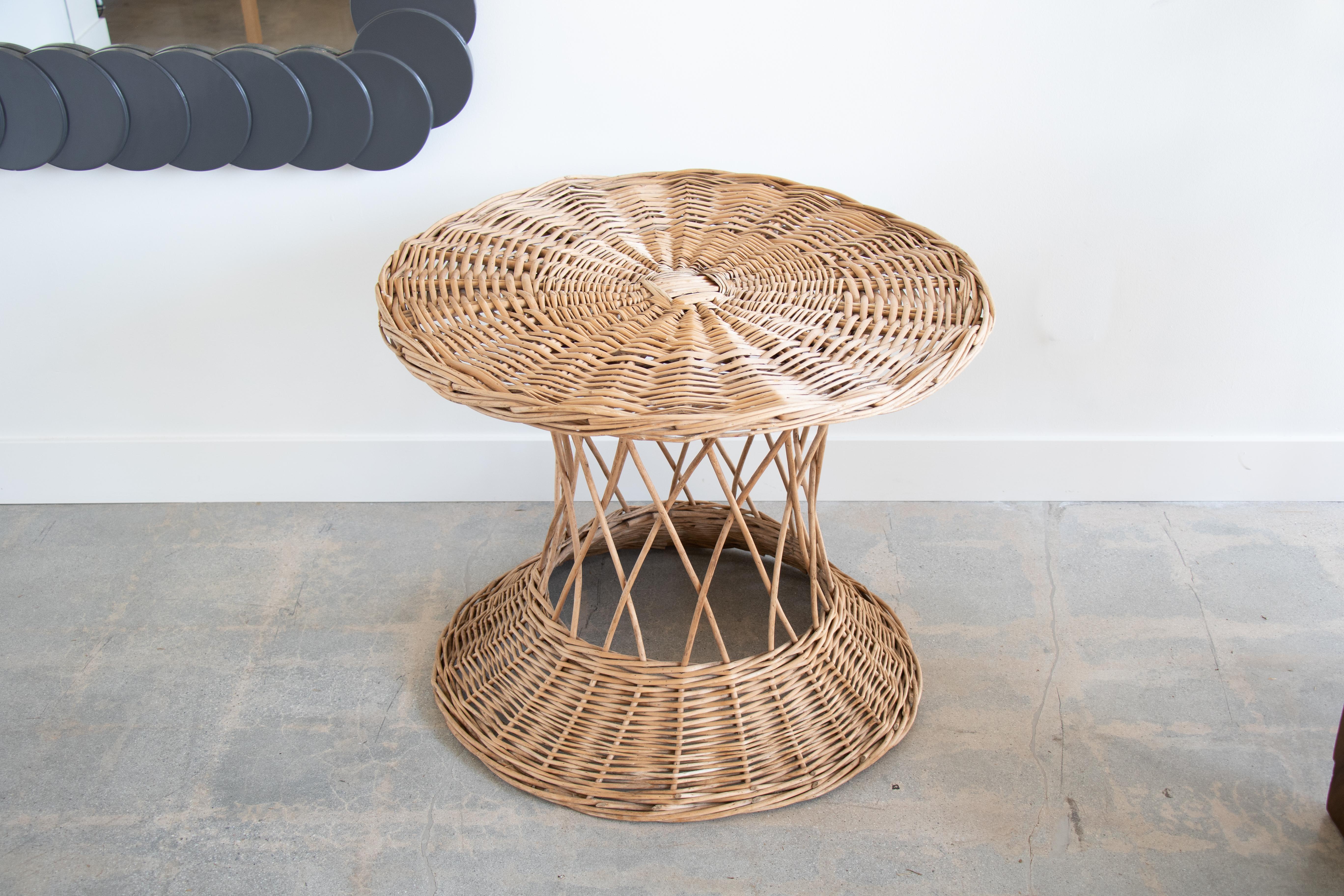 Large French Wicker Table In Good Condition In Los Angeles, CA