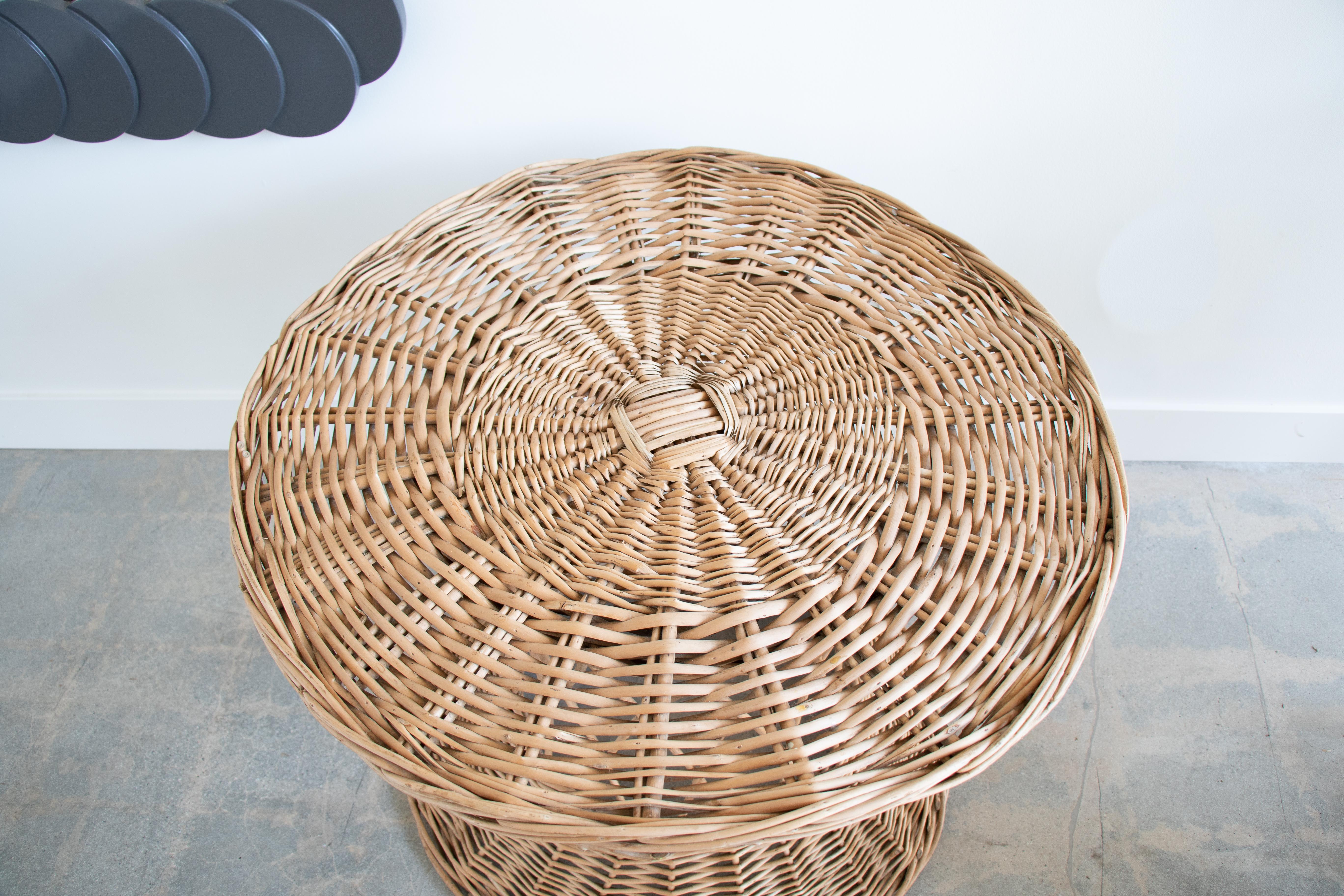 20th Century Large French Wicker Table