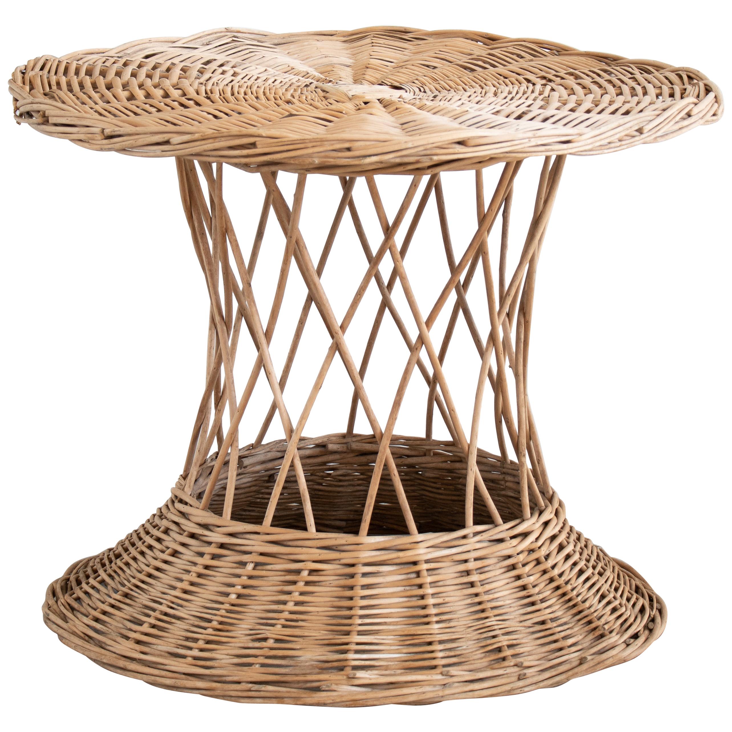 Large French Wicker Table