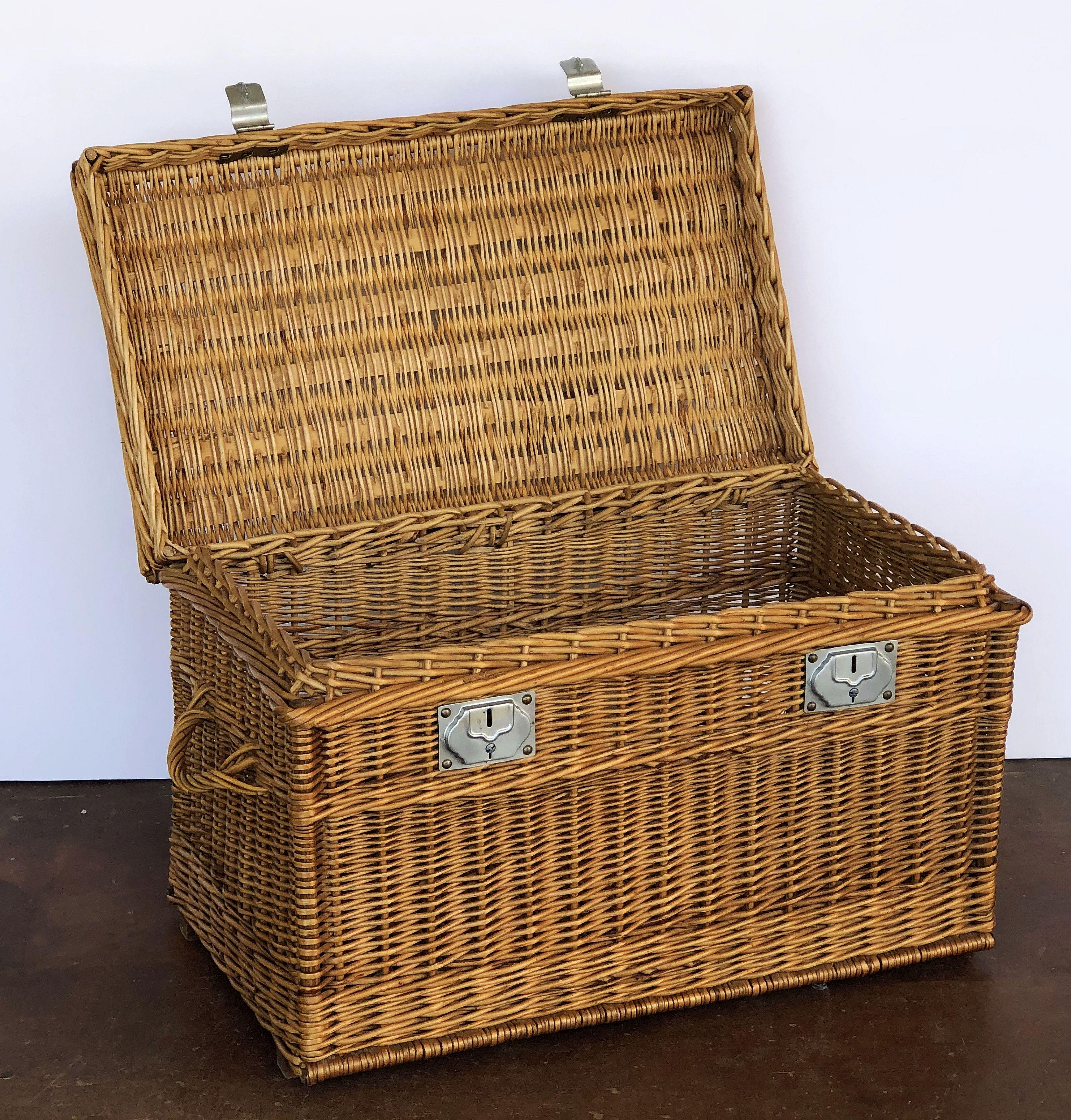 Large French Willow Basket Hamper 10