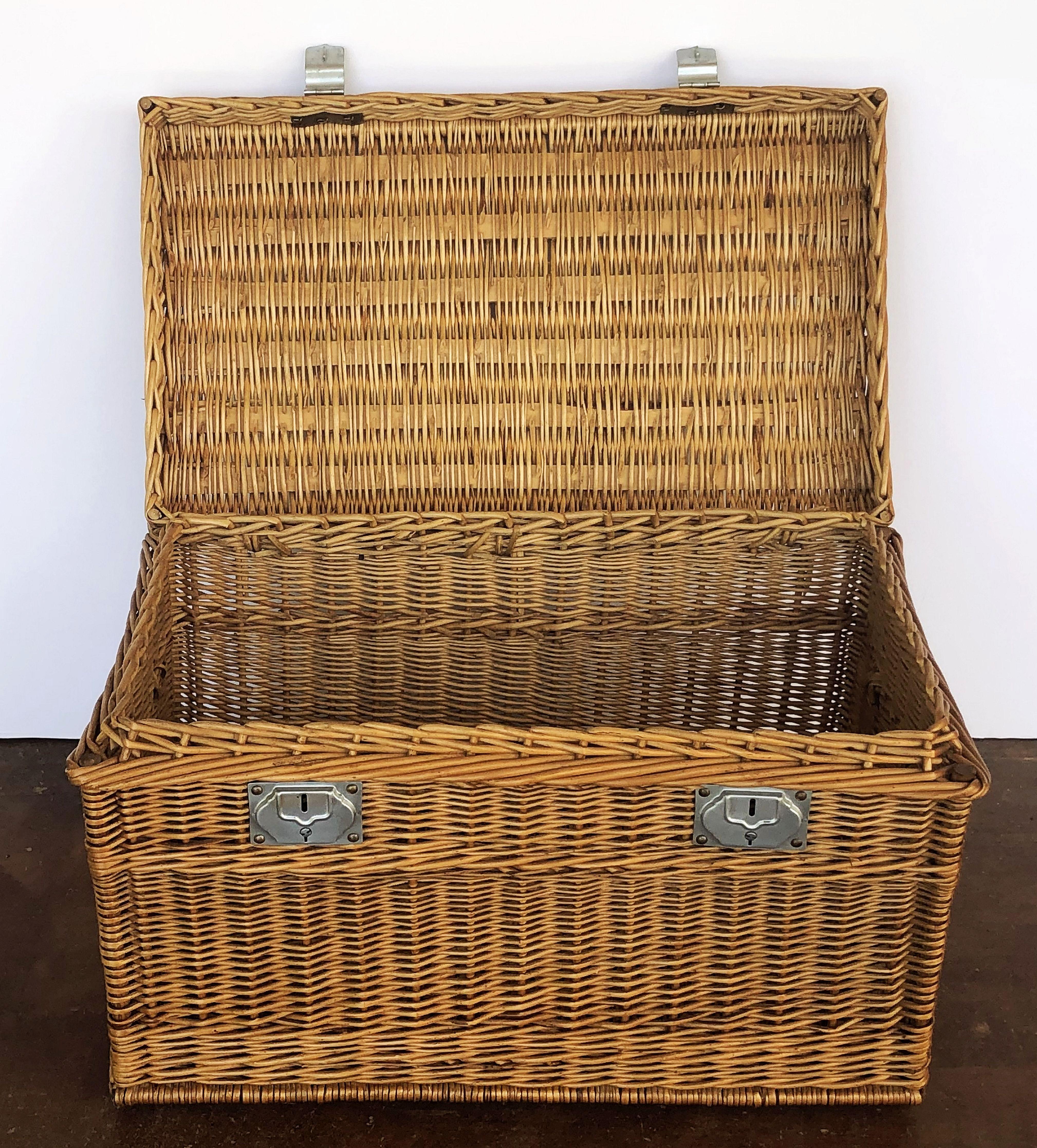 Large French Willow Basket Hamper 11