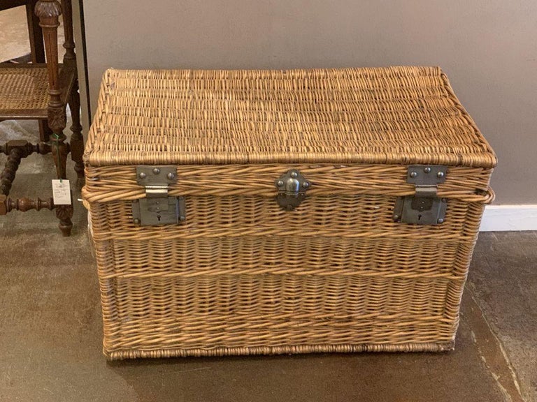 Large French Willow Basket Hamper at 1stDibs