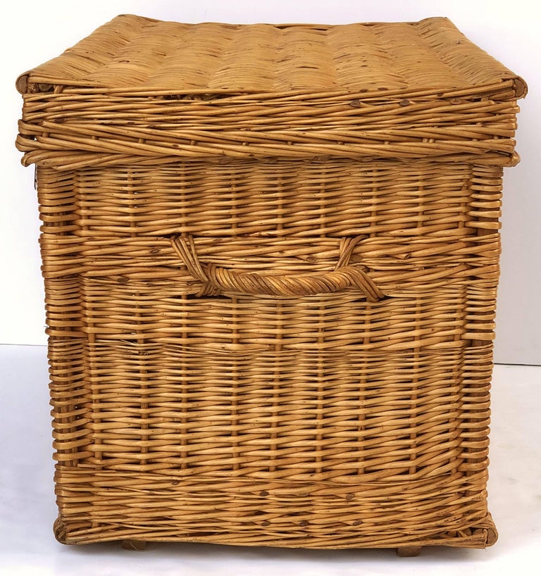 Large French Willow Basket Hamper at 1stdibs