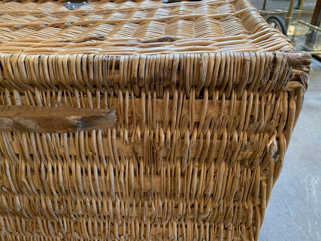 Large French Willow Basket Hamper 1