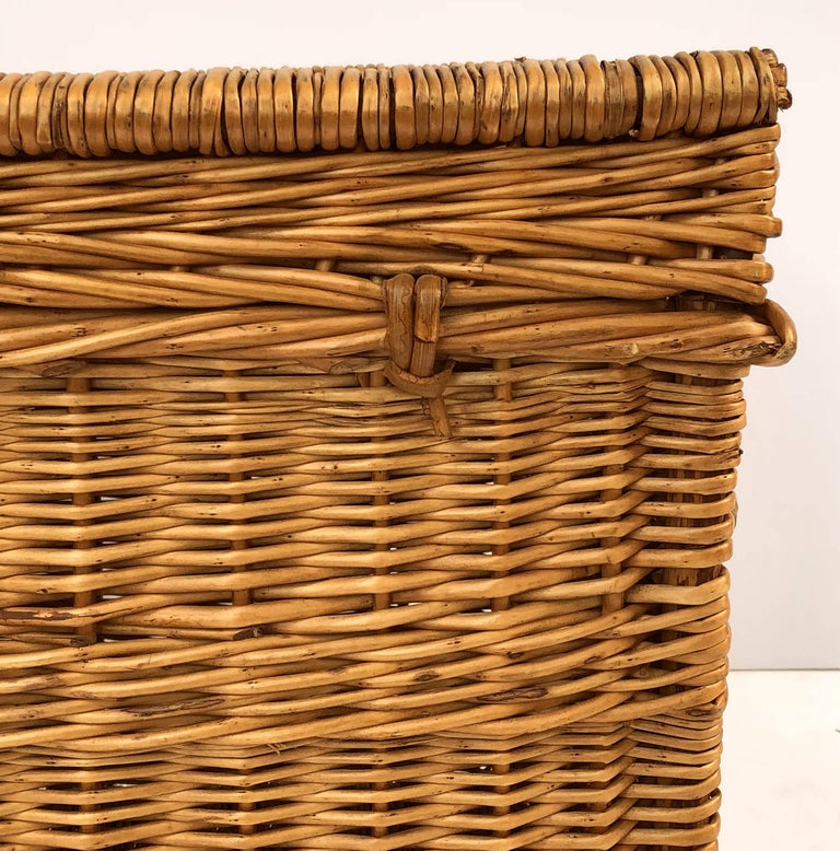 Large French Willow Basket Hamper at 1stDibs