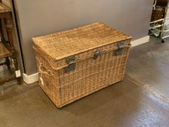 Antique Large French Willow Basket Hamper