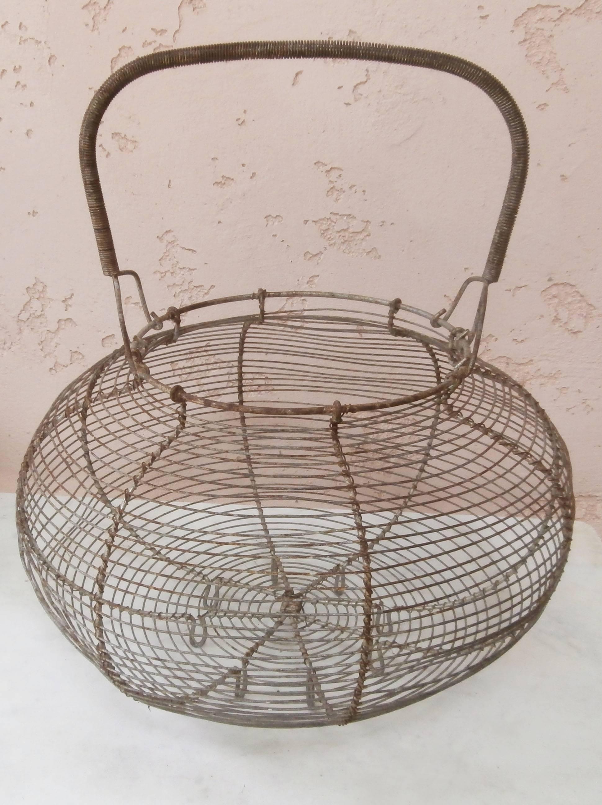 A very large French wire basket salad, circa 1940.
