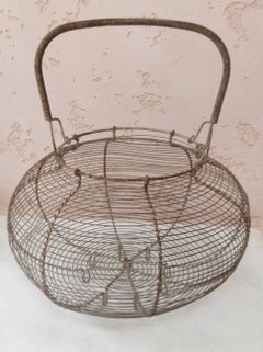 Large French Wire Salad Basket, circa 1940