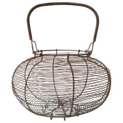 Large French Wire Salad Basket, circa 1940