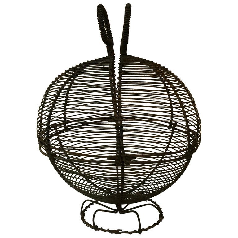 Panier à œufs Ancien - Noir - Vintage - Très Bon état