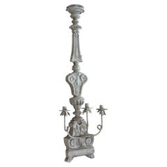 Large French Wood Painted Candle Wall Sconce